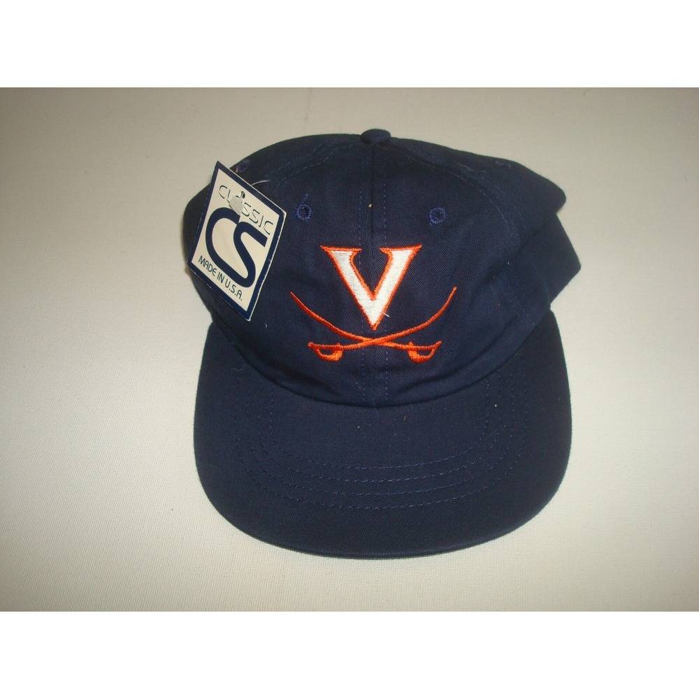 VIRGINIA CAVS USA‎ MADE 90S STRAPBACK GOLF BEACH  DEADSTOCK HAT CAP VINTAGE A1